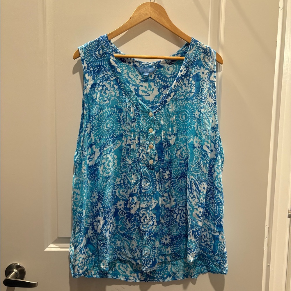 Blue Ginger Rayon Hawaiian Top